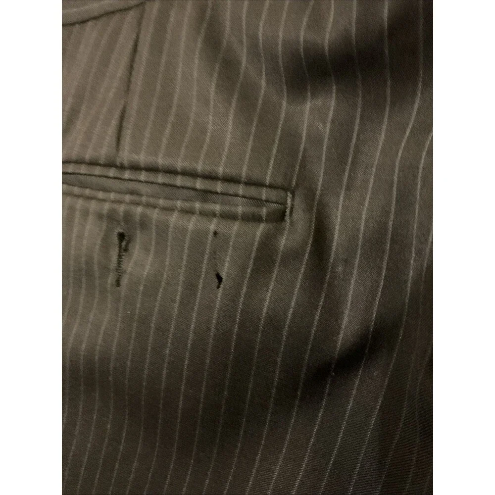 Lauren Ralph Lauren Men’s Black Pinstripe Single Breasted Suit 42L Pants 33 X32